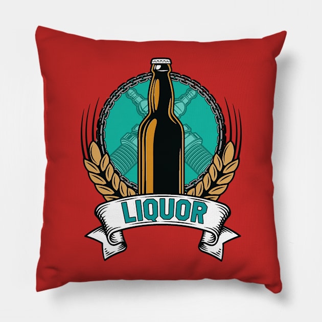 LIQUOR Pillow by theanomalius_merch