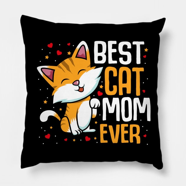 Best Cat Mom Ever Pillow by fizzyllama