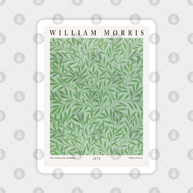 William Morris Exhibition Textile Willow Pattern Design Magnet by VanillaArt