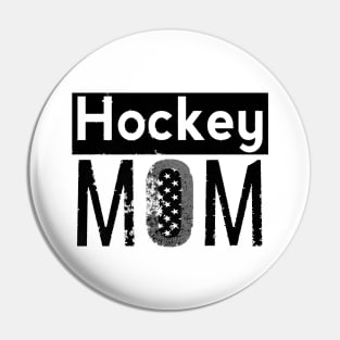 Hockey Mom in White and Black Pin