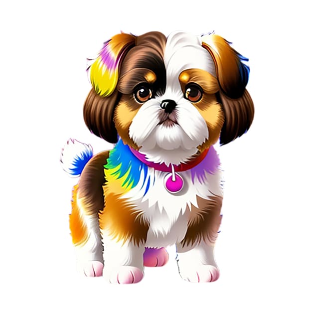 Tie Dye Shih Tzu Puppy 02 by H.M