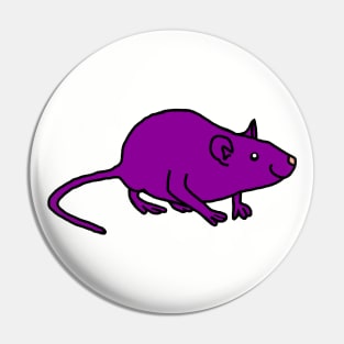 Purple Rat Minimal Line Drawing Pin