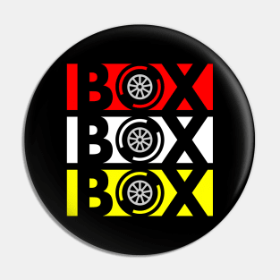 Box Box Box F1 Tyre Compound Stripes Design Pin