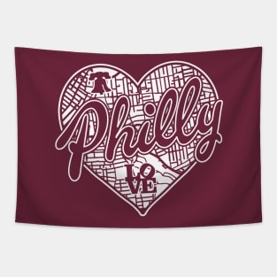 Philly City Street Map Liberty Bell Love Philadelphia PA Brotherly Love Tapestry