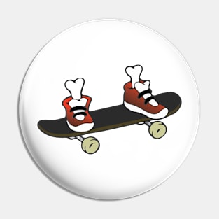 Skateboarding Skeleton Shoes Pin