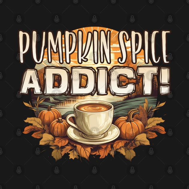 Funny Fall Pumpkin Spice Addict, Coffee Latte Frape Autumn Leaves by NearlyNow