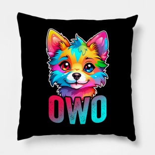 Furry Fandom OwO Cute Fursona Anthro Art Pillow