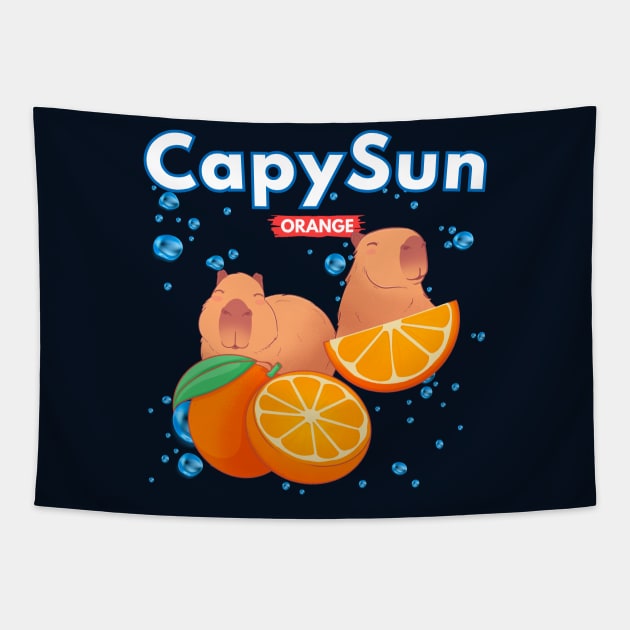 Funny Capybara Word Play Tapestry by Artistic Imp