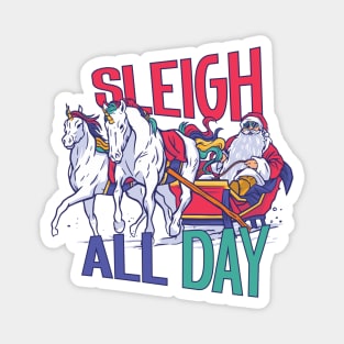 Santa & Unicorns Sleigh All Day Magnet