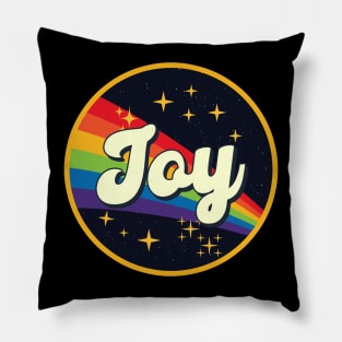 Joy // Rainbow In Space Vintage Style Pillow