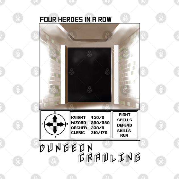 Four heroes in a row dungeon crawling minimalist rpg menu by The Star-Man