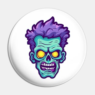 Zombie Face Pin