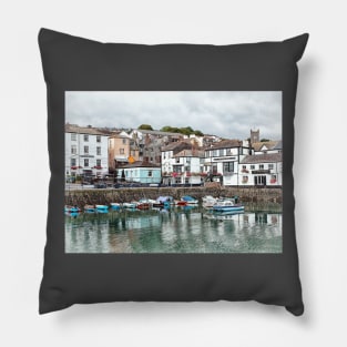 Summer Fishing boats in Falmouth Harbour, Cornwall England UK Pillow