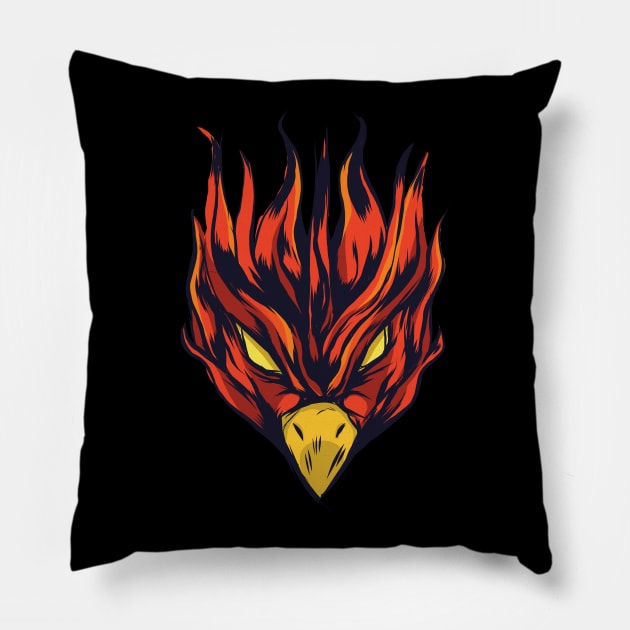 Burning Phoenix Pillow by EarlAdrian