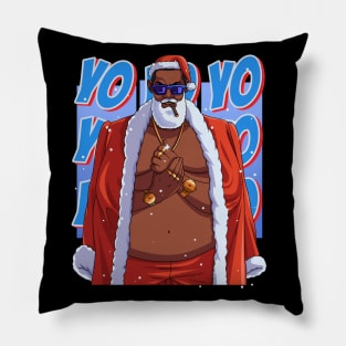 Black Santa Claus Gangster Christmas Pillow