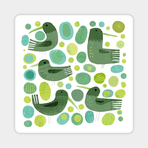 Green Birds Magnet by Gareth Lucas