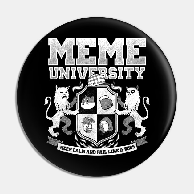 Meme University - Funny College Parody Pin by Studio Mootant