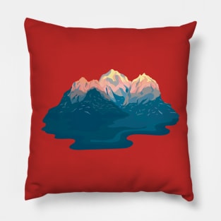 Mountains Blue Pillow