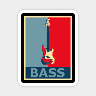 Red Blue Retro Low Poly Gift for Bass Player Magnet