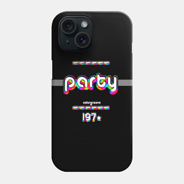 Party 1970 ColorGroove Retro-Rainbow-Tube nostalgia (wf) Phone Case by Blackout Design