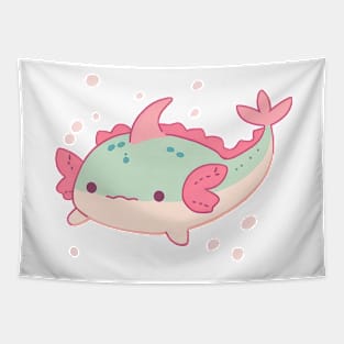 Green and Pink Pastel Axolotl Cute Tapestry