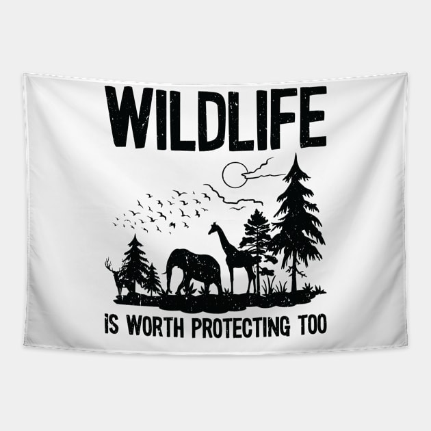 World Wildlife Day Animal Protection Wildlife Conservation Tapestry by Tom´s TeeStore