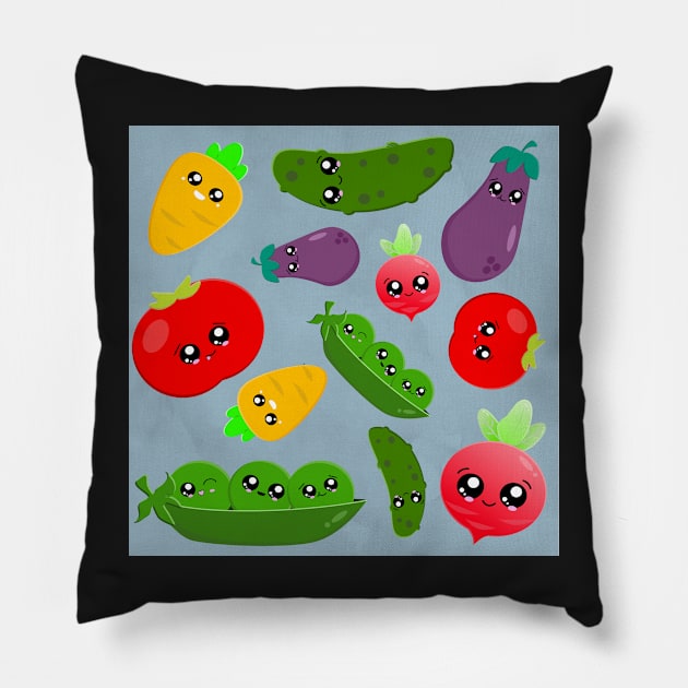 Cute Veg Pattern Pillow by PlusAdore