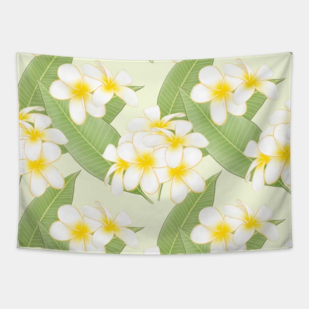 Plumeria Frangipani Tapestry by Phasuthorn Design