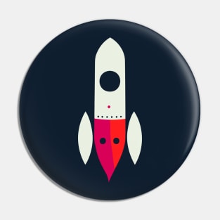 Cute Space Rocket || To The Moon || Vector Art Pin