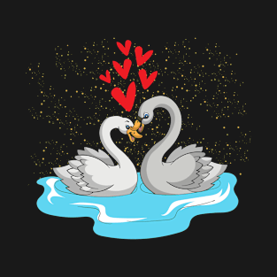 Heart Swan Romance Swans T-Shirt