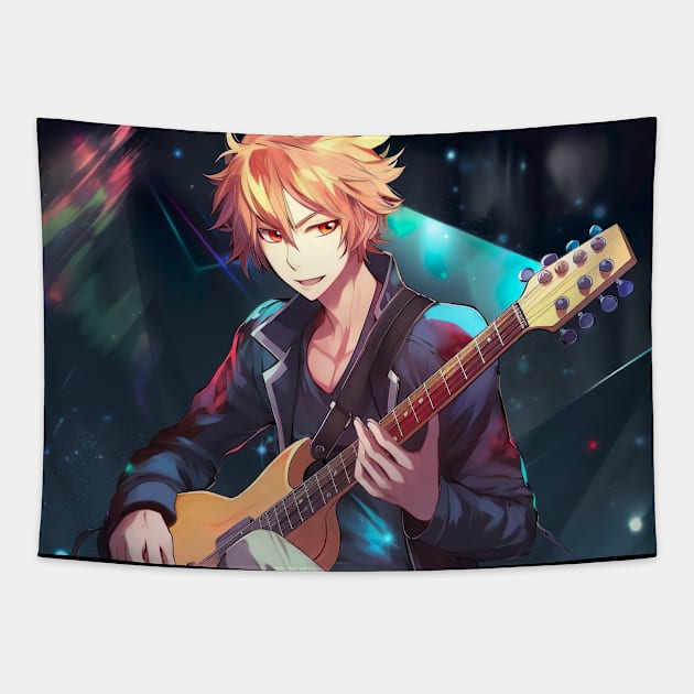 Rock Music Album Cover - Anime Wallpaper Tapestry by KAIGAME Art