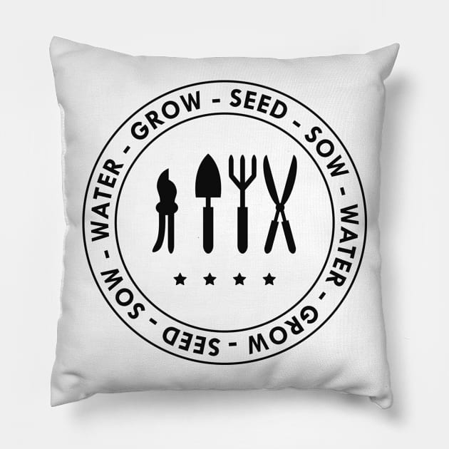 Gardener - Seed Sow Water Grow Pillow by KC Happy Shop