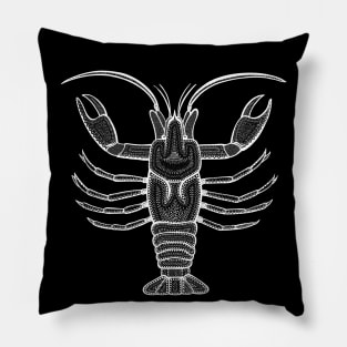 Crayfish or Crawfish - hand drawn detailed animal design Pillow