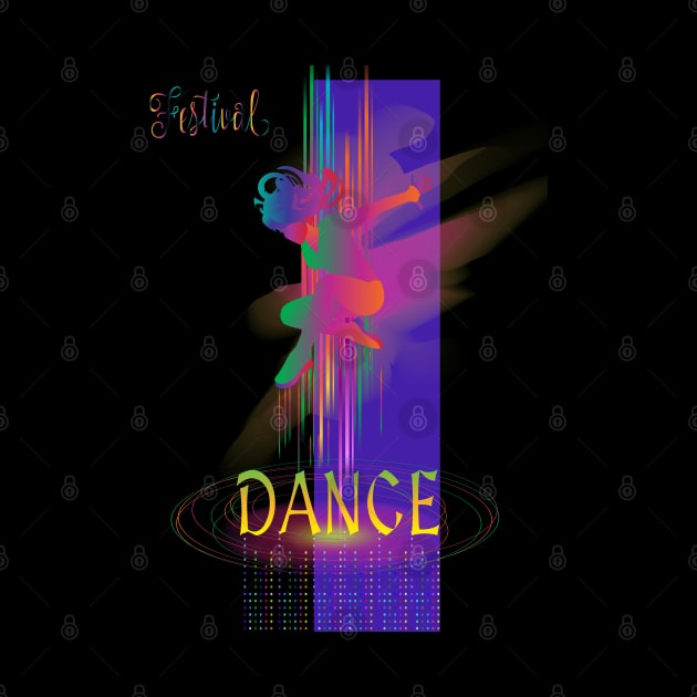 Modern Dance and JAZZ MUSIC Festival Hip Hop, POP Music Lover, Woman Dancer t-shirt futuristic design Abstract Art by sofiartmedia