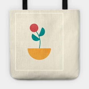 abstract flowers with pot , Abstract design , Mid century modern kids wall art, Nursery room print. Tote