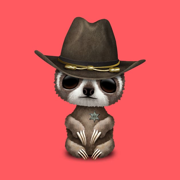 Cute Baby Sloth Sheriff by jeffbartels