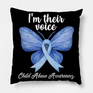 Child Abuse Prevention Awareness Month Blue Ribbon gift idea Pillow