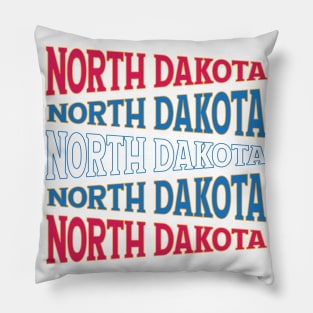 TEXT ART USA NORTH DAKOTA Pillow