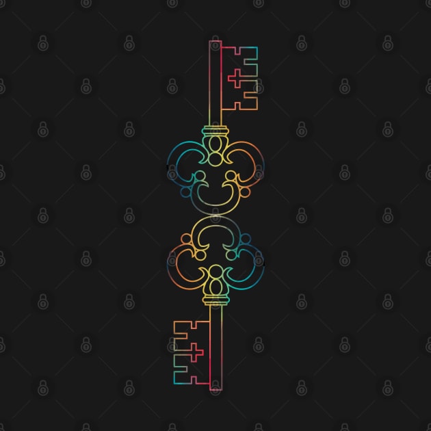 Rainbow keys silhouette by AdiDsgn