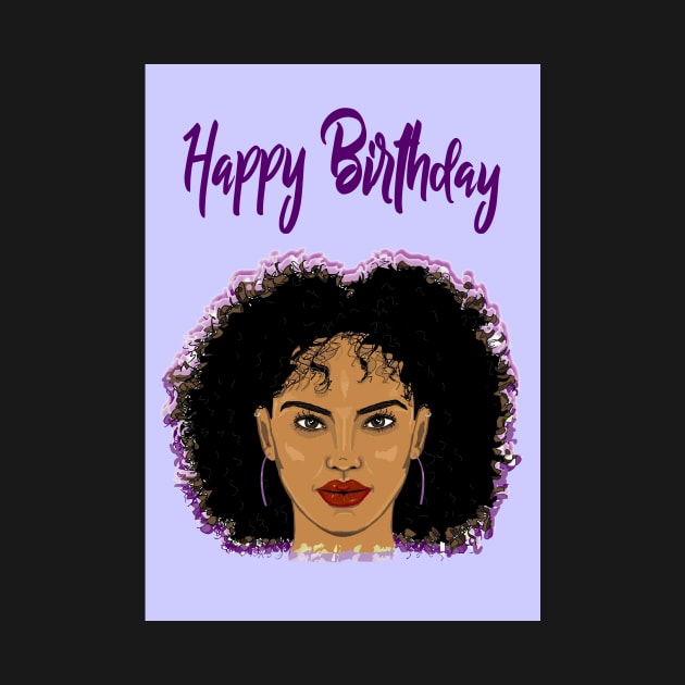 Afro birthday card by Happyoninside