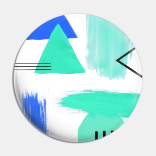 Abstract Composition in Aqua and Blue Pin