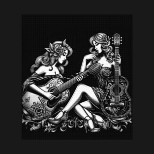 Ladies guitar playing T-Shirt