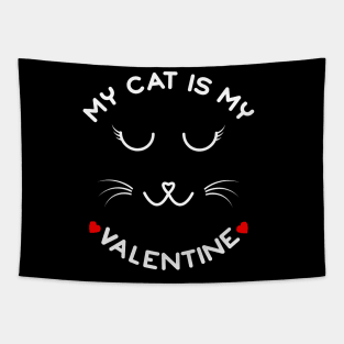 My Cat Is My Valentine Tapestry