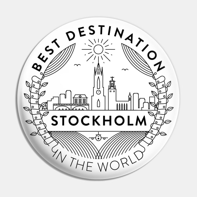 Stockholm Minimal Badge Design Pin by kursatunsal