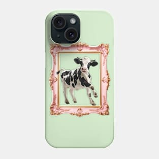 Whimsical Cow in Frame: Quirky Art Phone Case