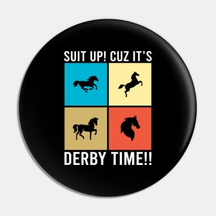 Derby Time Vintage Horse Race Men Women, Funny Retro Kentucky Derby Suit churchill downs Pin