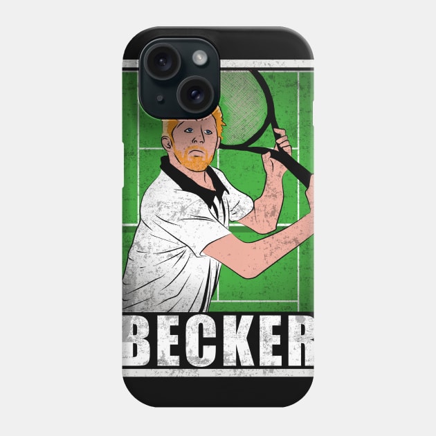 Becker Tennis Player Hero Vintage Grunge Phone Case by TEEWEB