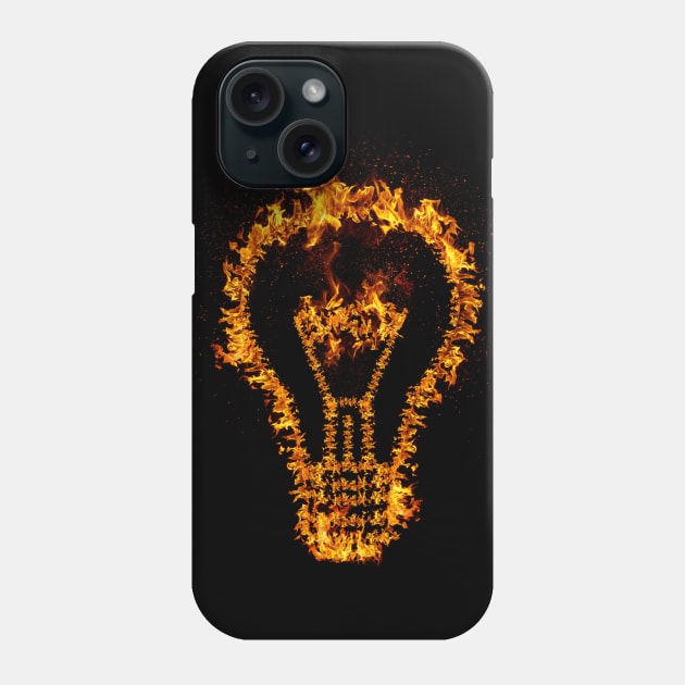 Fire Bulb Idea Phone Case by psychoshadow