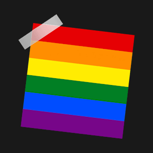 Gay Pride Flag Taped-On Design T-Shirt