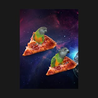 senegal parrot space pizza funny T-Shirt